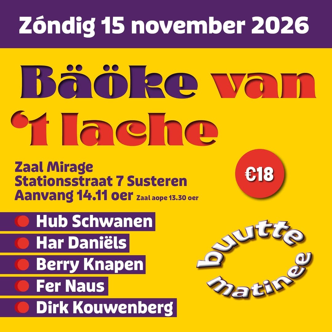 Affiche Bäöke van 't lache, zondag 15 november 2026, Zaal Mirage