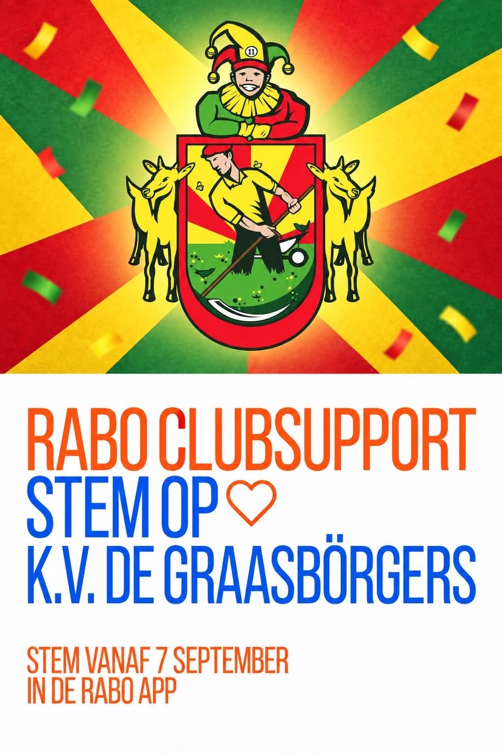 Rabo ClubSupport, stem op K.V. De Graasbörgers, stem vanaf 7 september in de Rabo App
