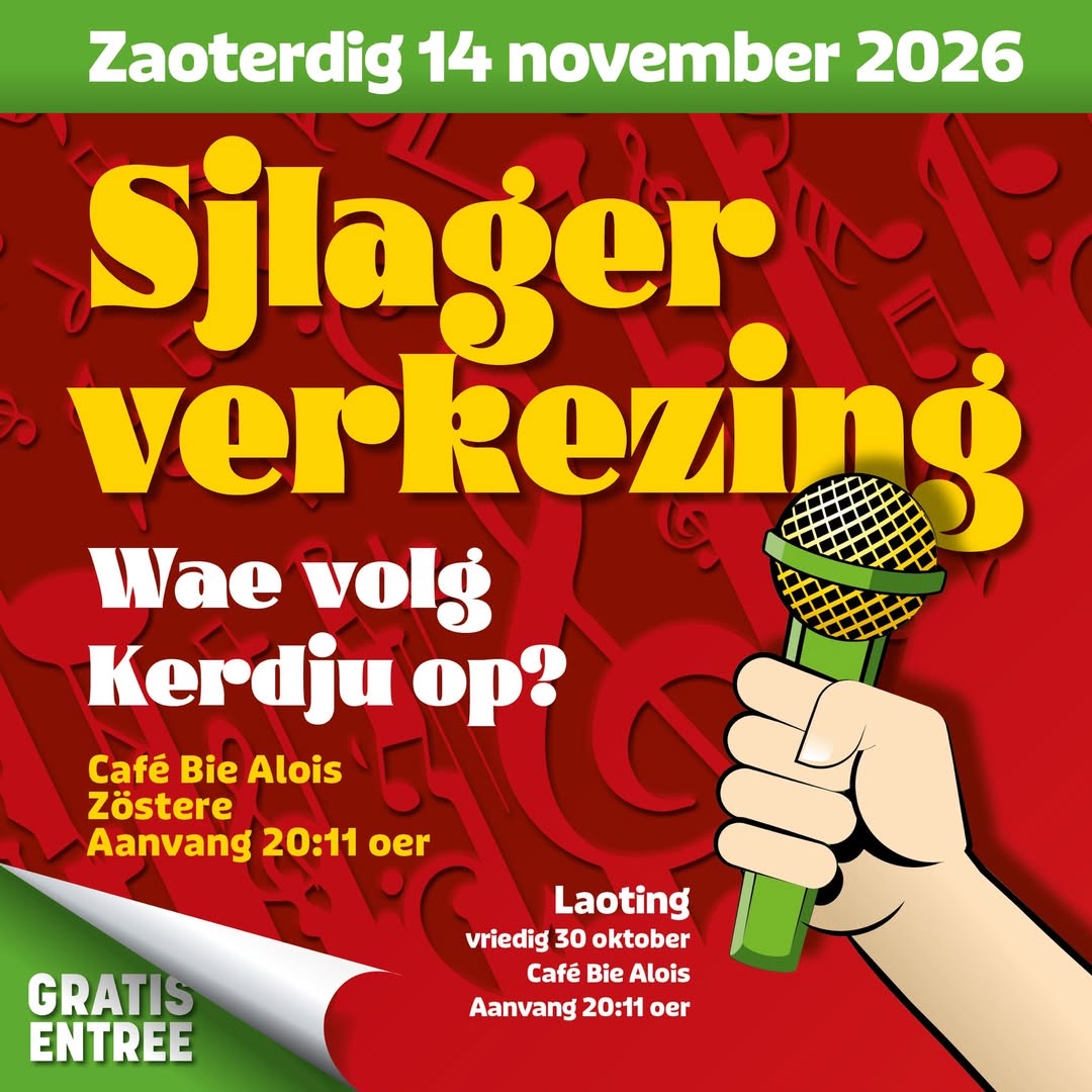 Affiche Sjlagerverkezing, zaterdag 14 november 2026, Café Bie Alois